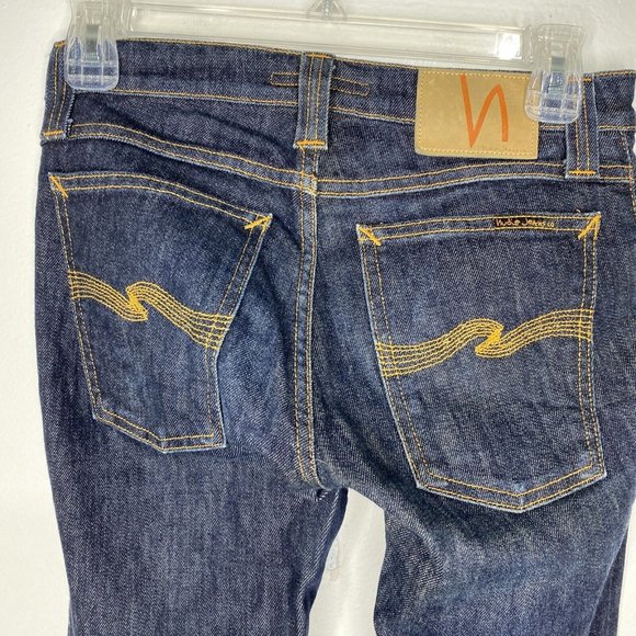 NUDIE Jeans CO Tight LOng John Blue Jeans Men's 26 x 34 Organic Stretch Denim - Picture 8 of 11